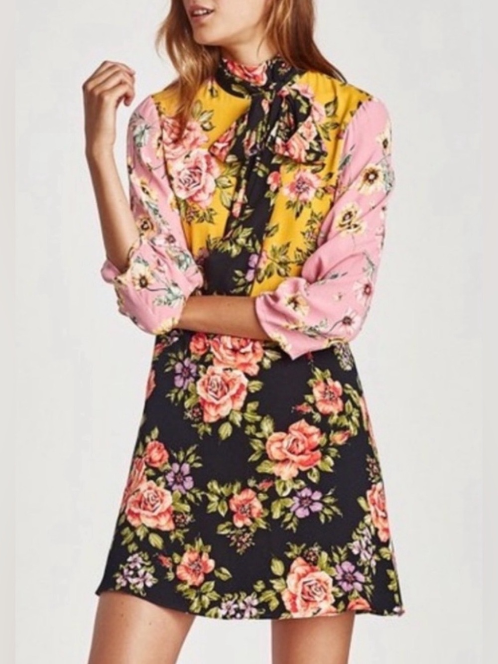 Zara Multicolored Boho Floral Dress Sz S - Picture 2 of 8